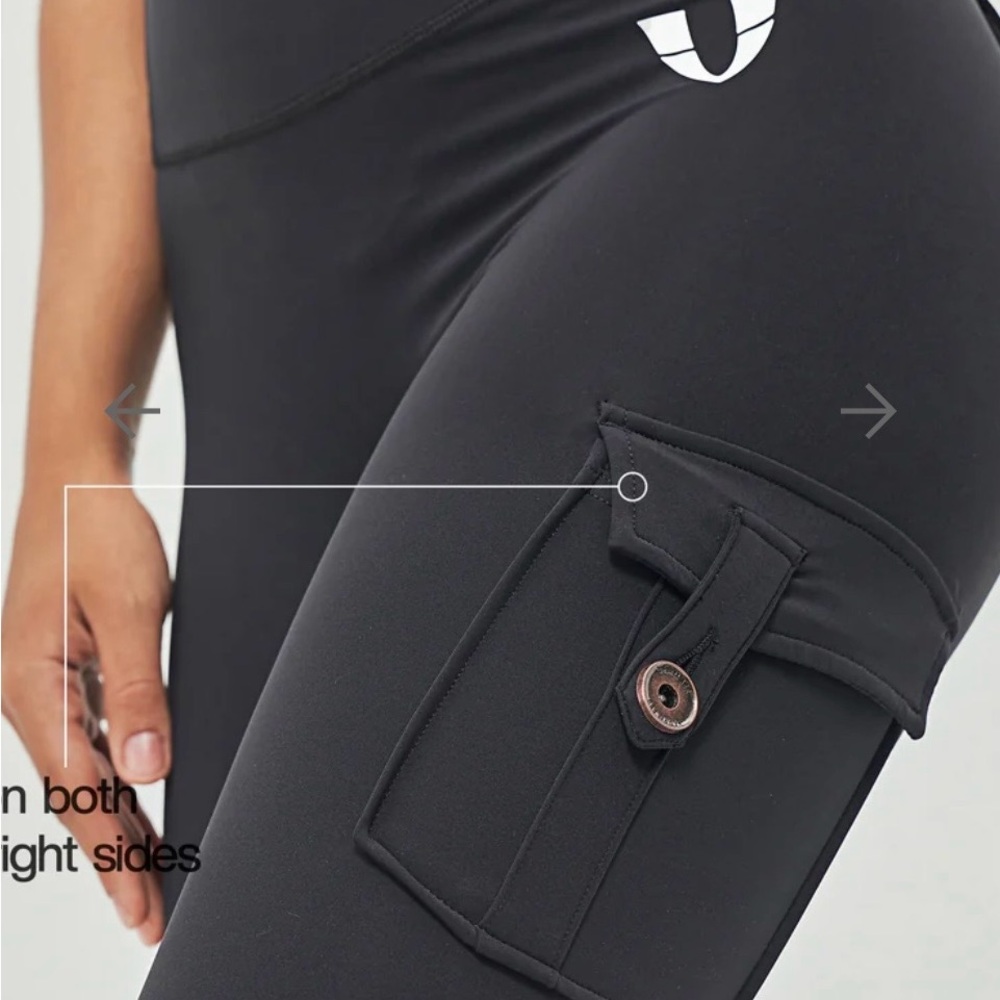 Firmabs Black High-Waisted Leggings with Cargo Pockets - Picture 3 of 9